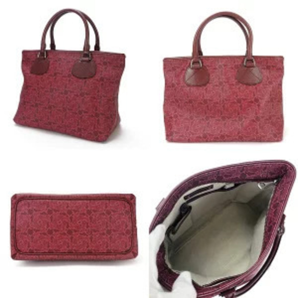 Celine leather bag Burgundy red carriage hand handbag pink Red